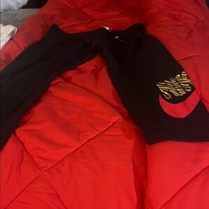Nike Black Leggings with Red Accents